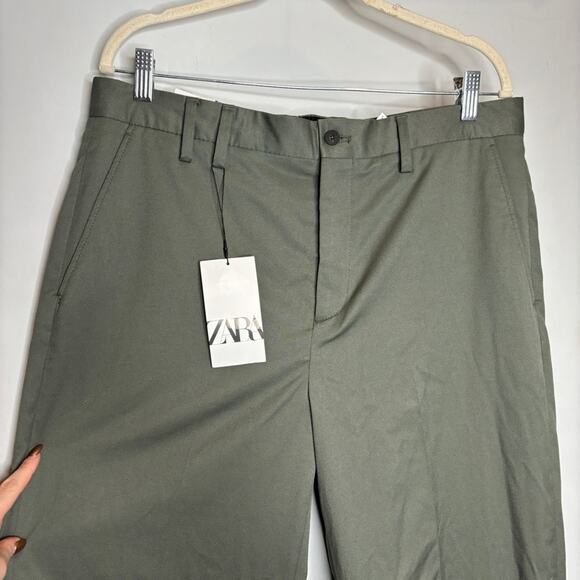 NWT Zara Men’s Suit Pants Dark Green 32W - Picture 3 of 9
